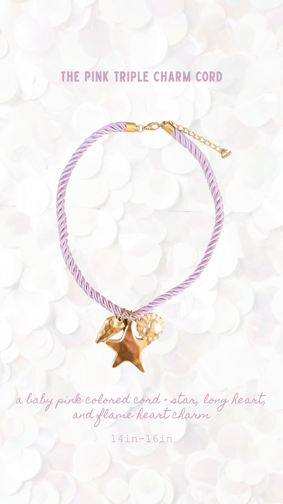 The Pink Triple Charm Cord