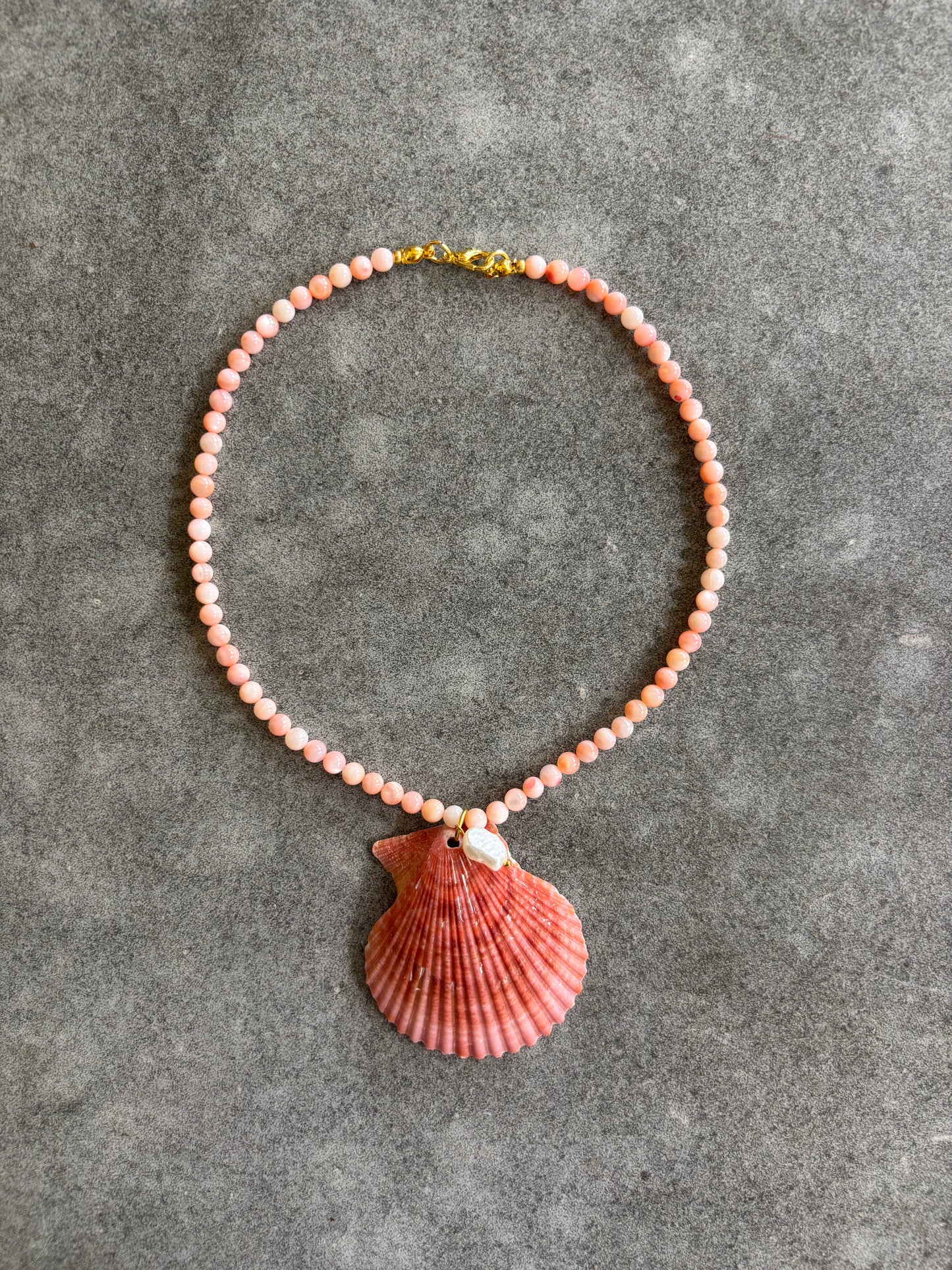 The Calico Scallop Shell Necklace