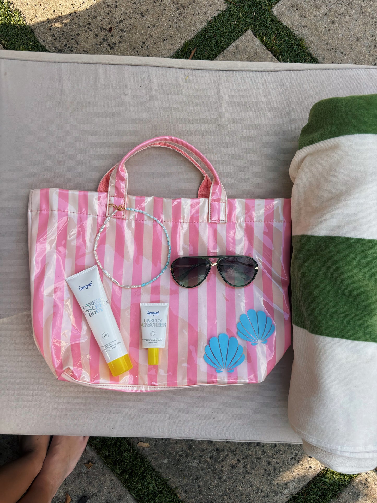 The Striped Seashell Bag