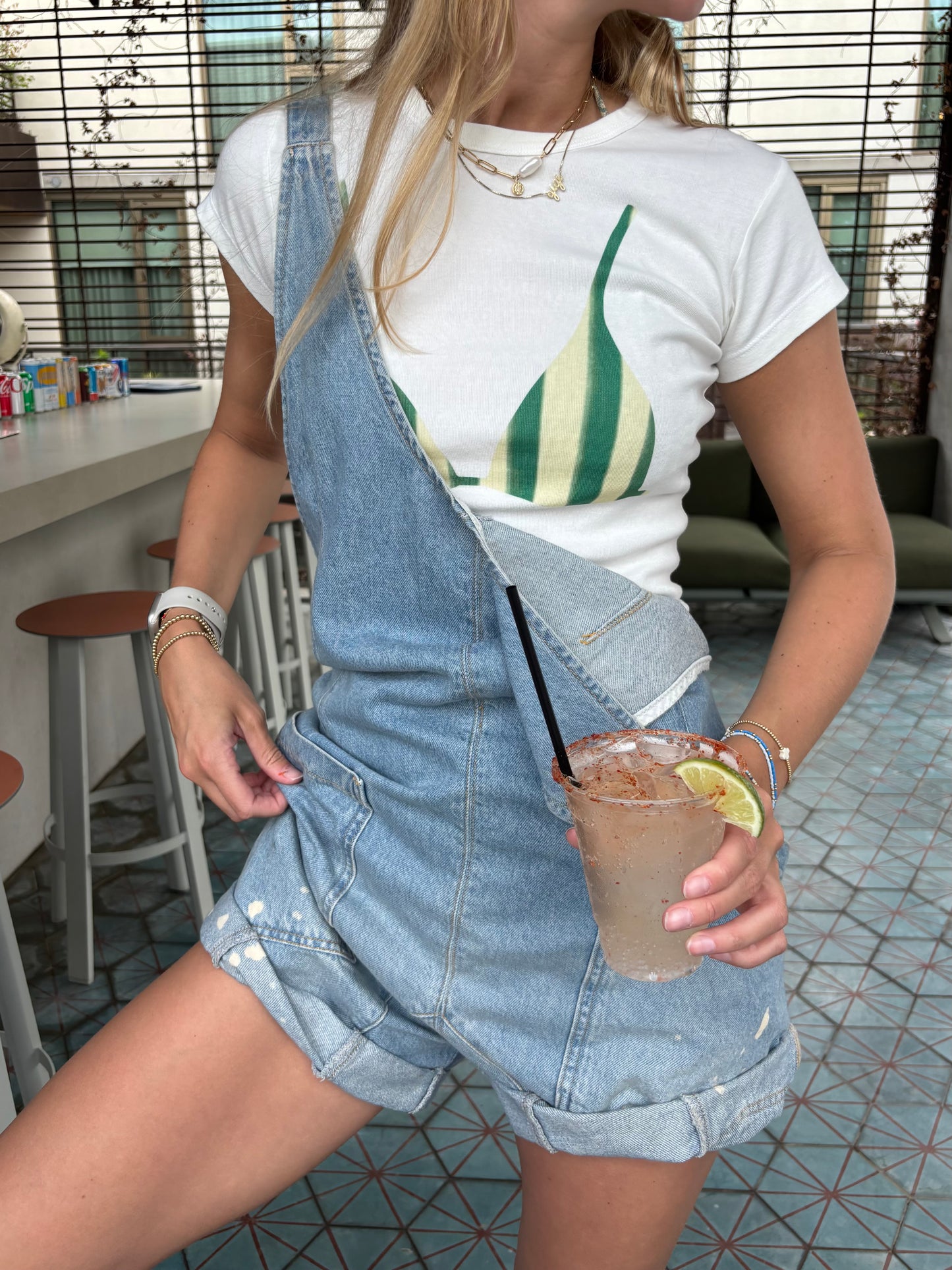 The Green Stripe Bikini Tee