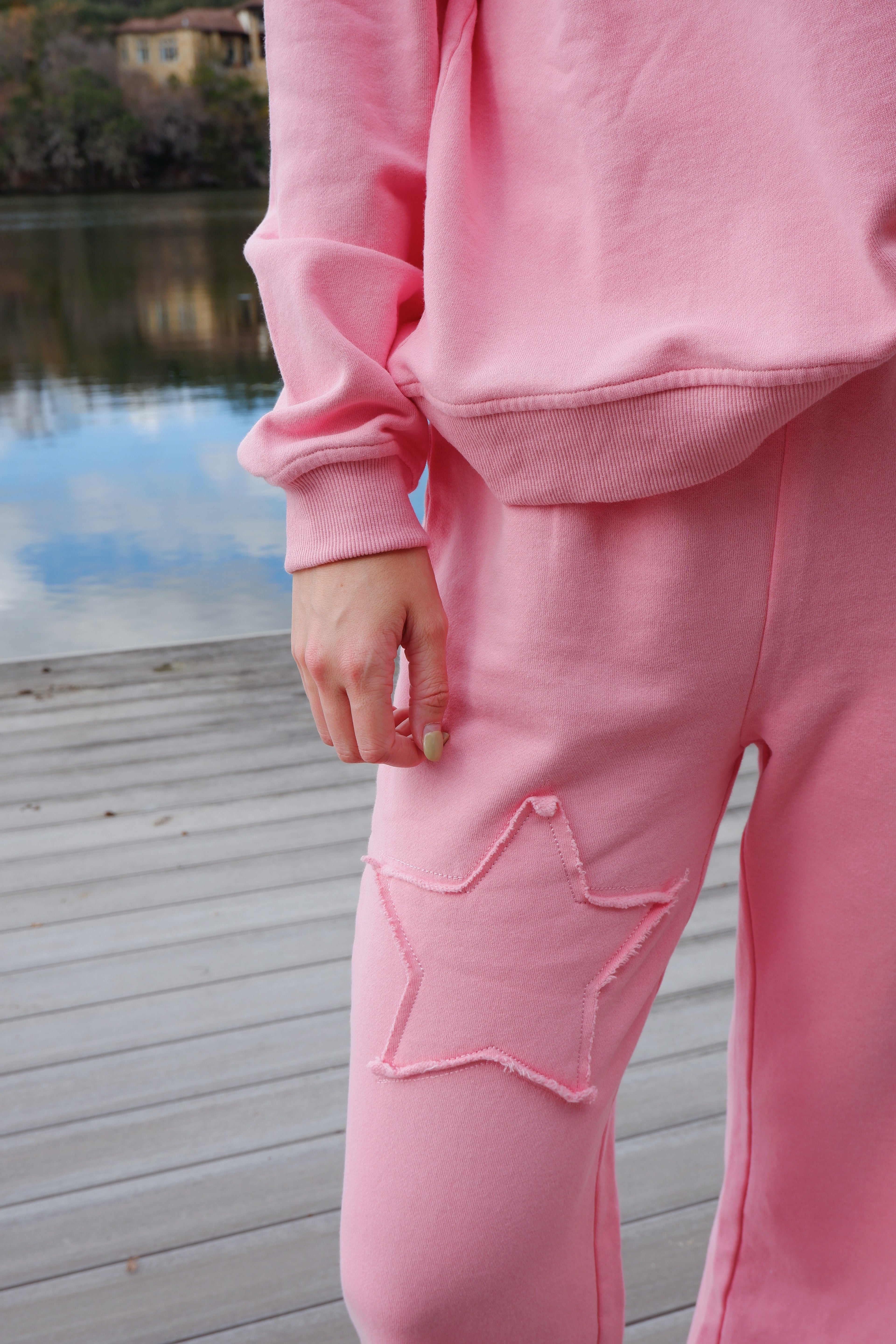 The Lucky Star Long Sleeve Sweat Set in Pink