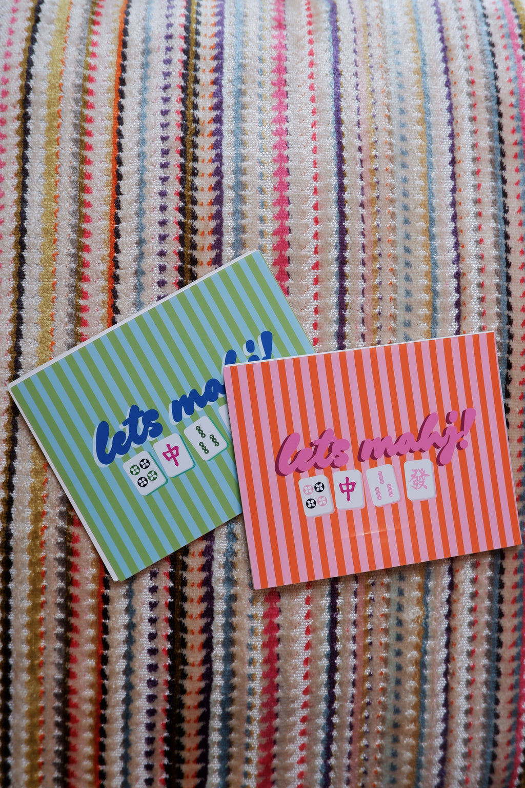 The Mahj Card Stickers in Orange and Pink