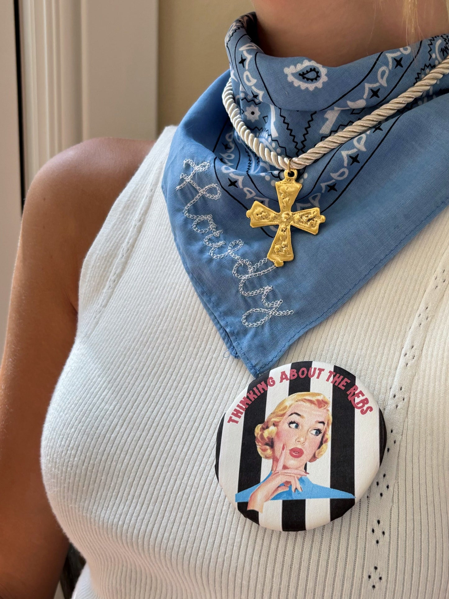 The Thinking About Game Day Pin