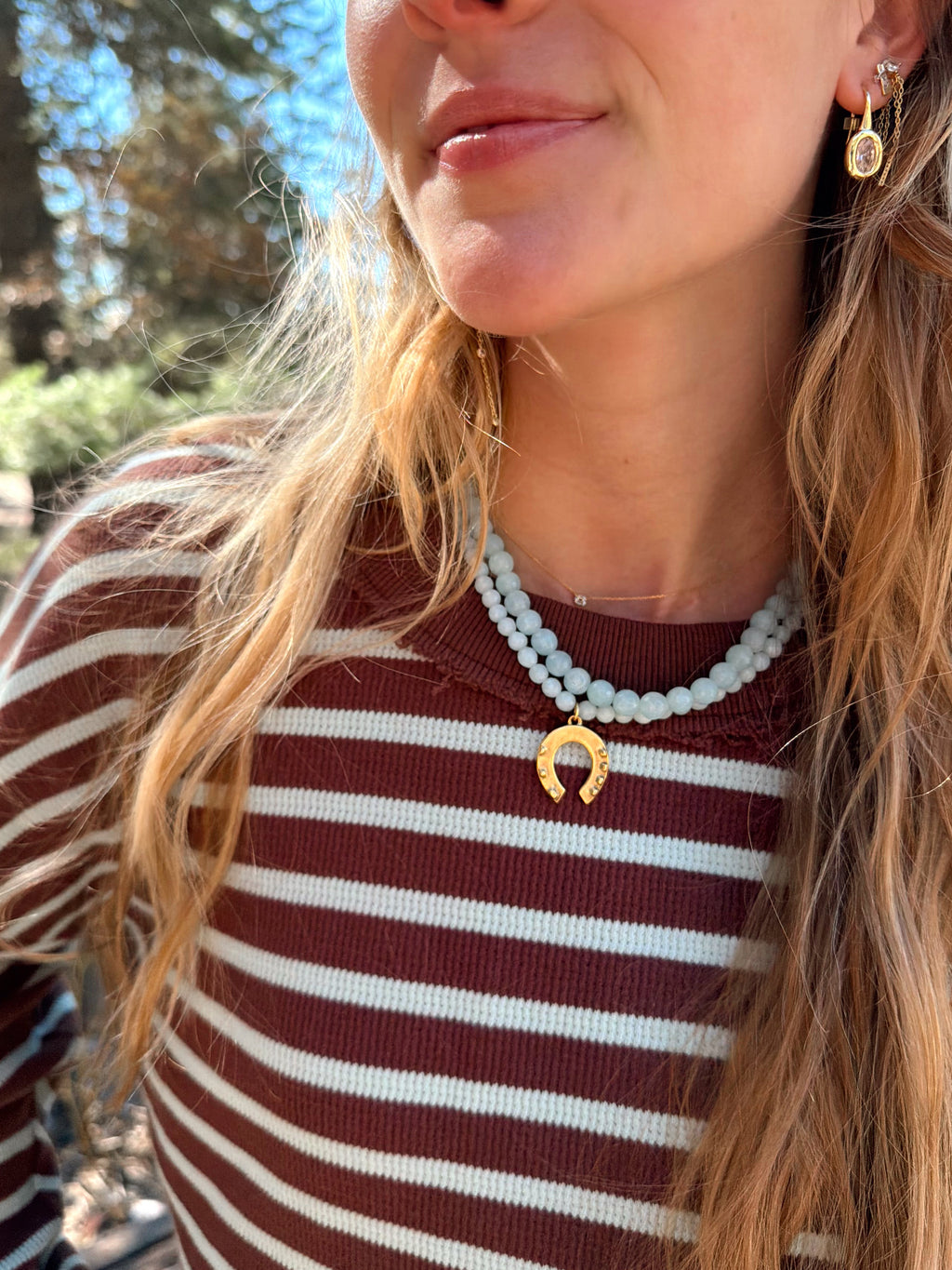 The Good Luck Necklace Duo In Powder Blue
