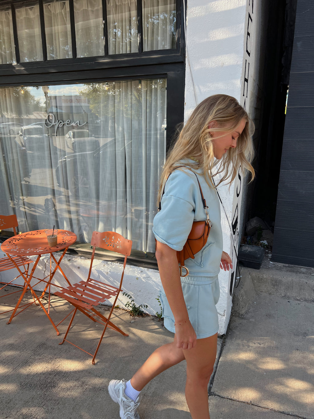 The Lucky Star Sweat Sets In Powder Blue