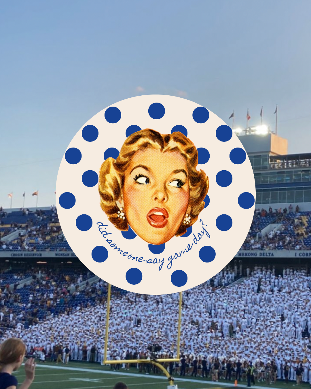 The Navy Polka Dot Pin