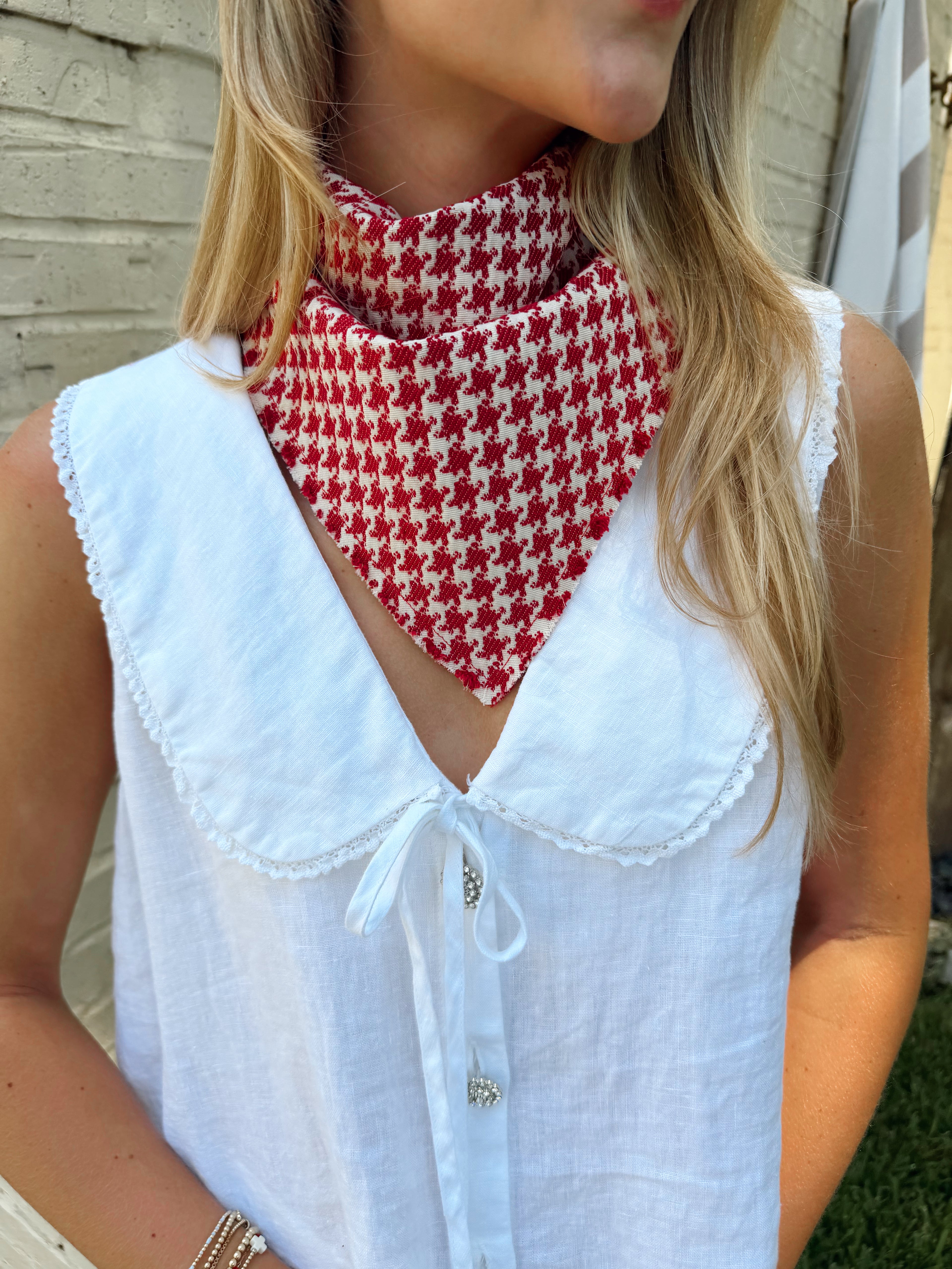 The Red Herringbone Neck Scarf