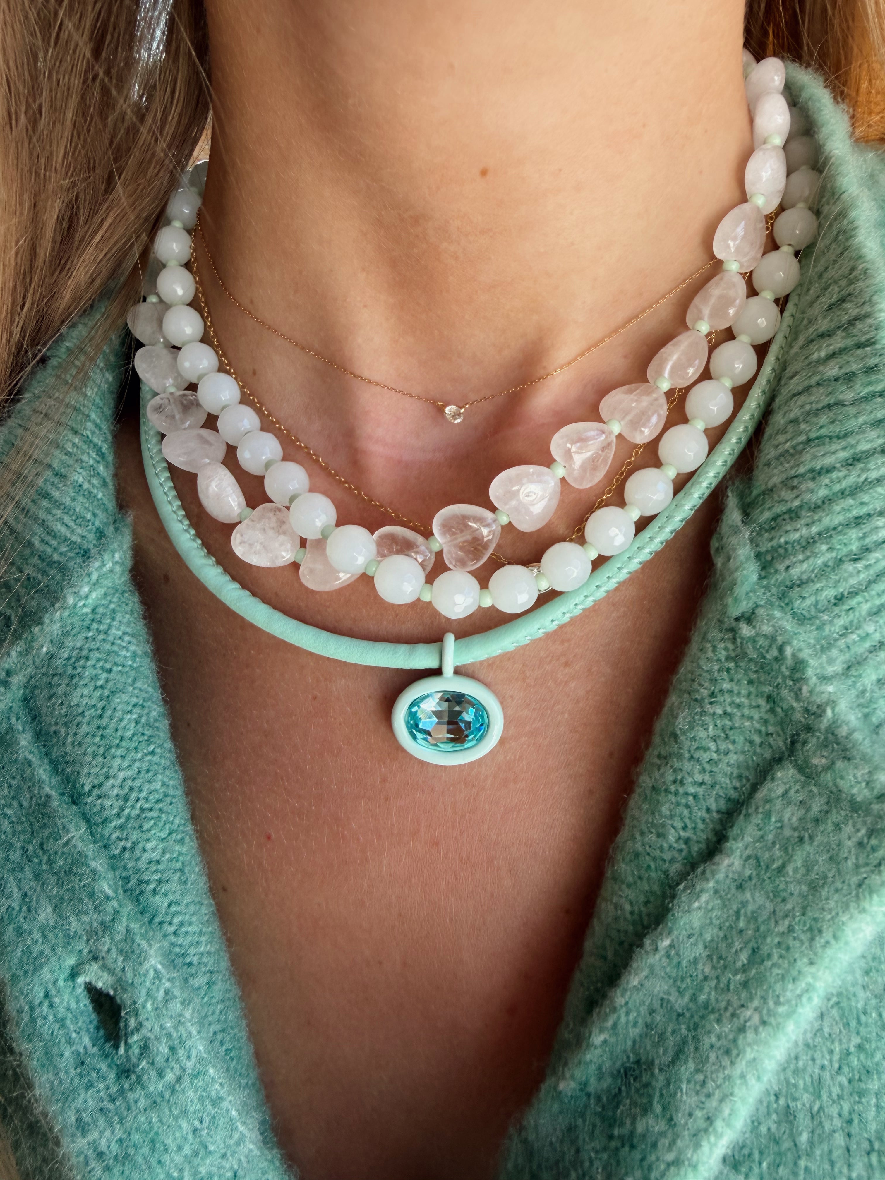 The Seafoam Bezel Gemstone Necklace