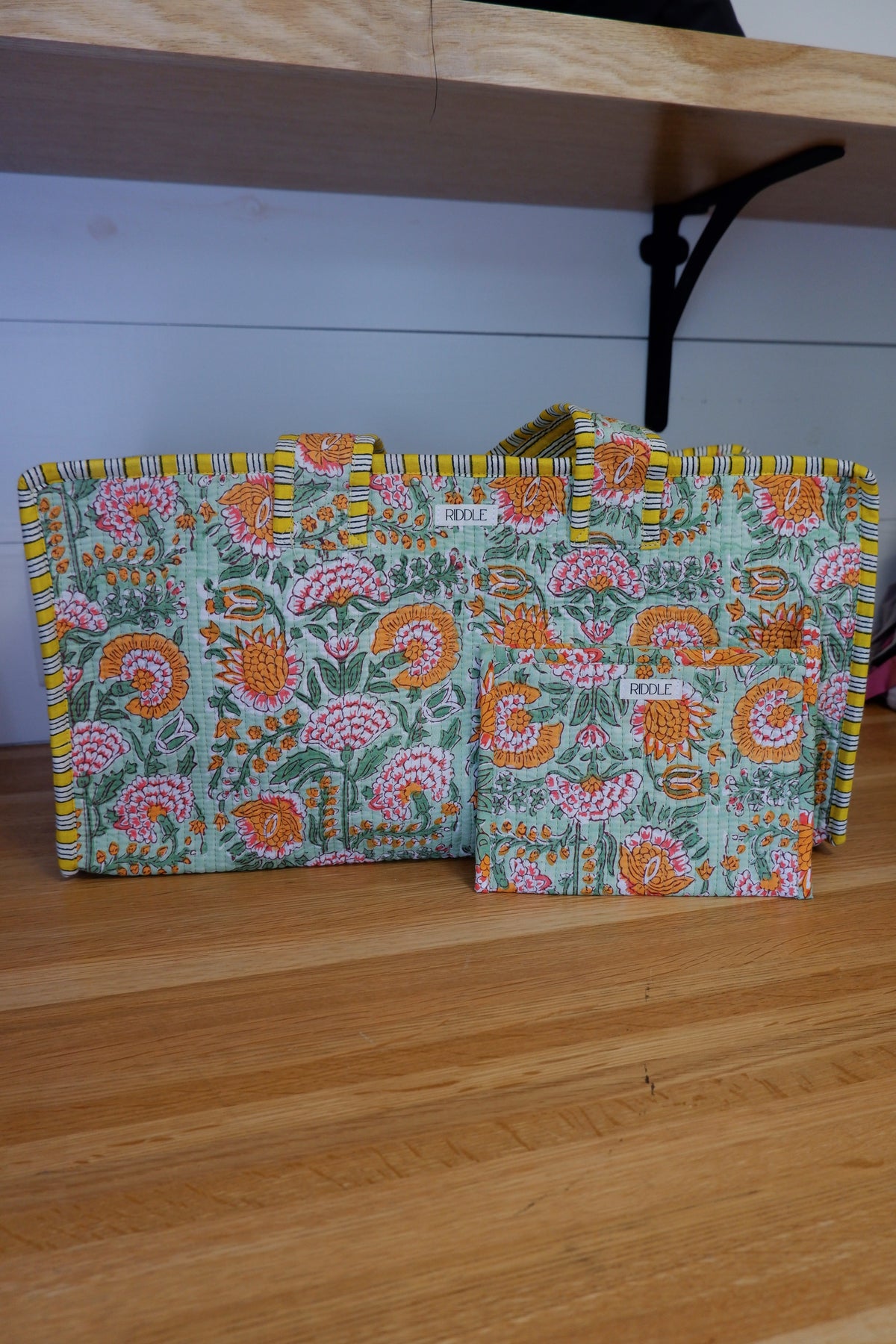The Mahjong Bag in Mint and Orange
