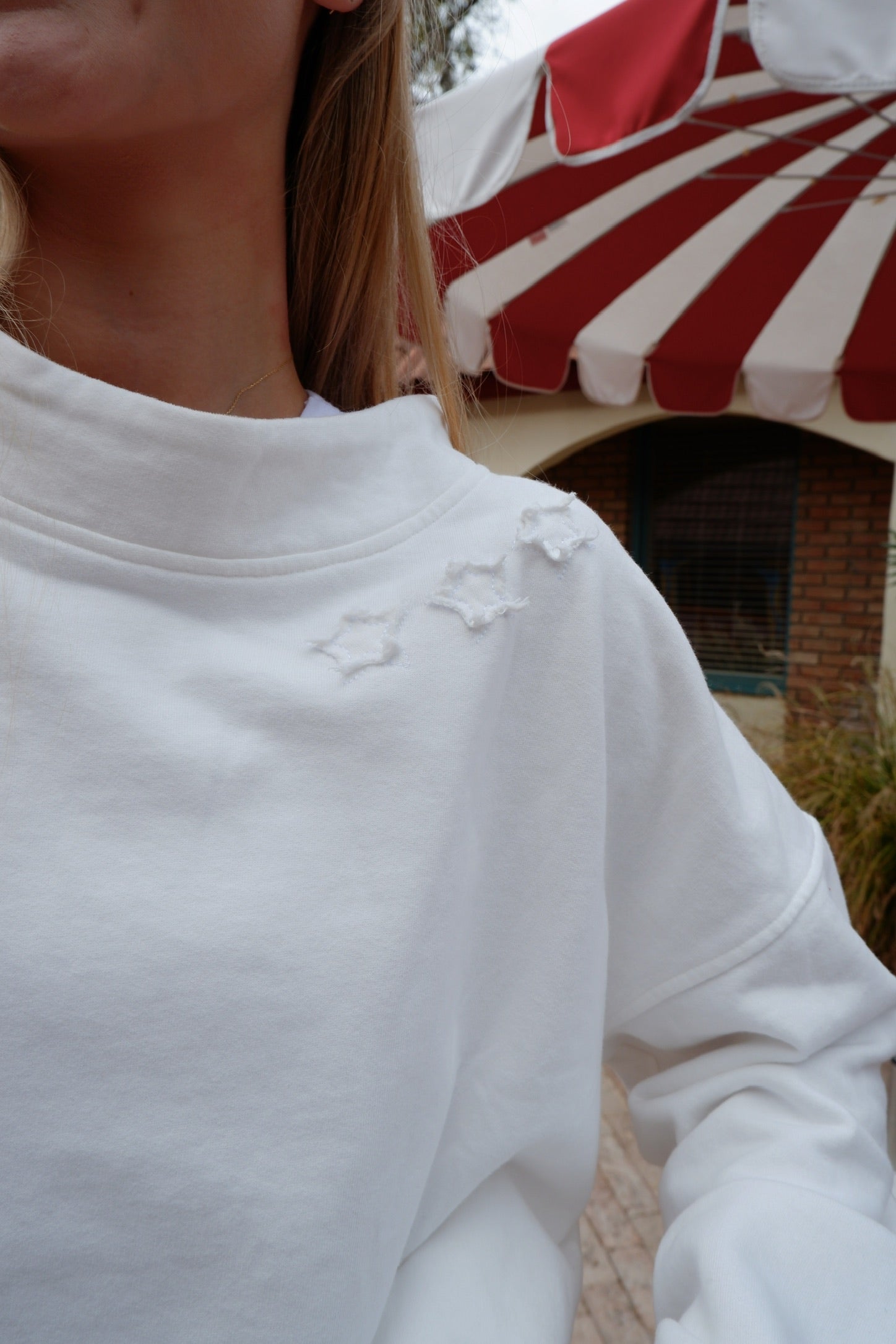The Lucky Star Long Sleeve Sweat Set in White