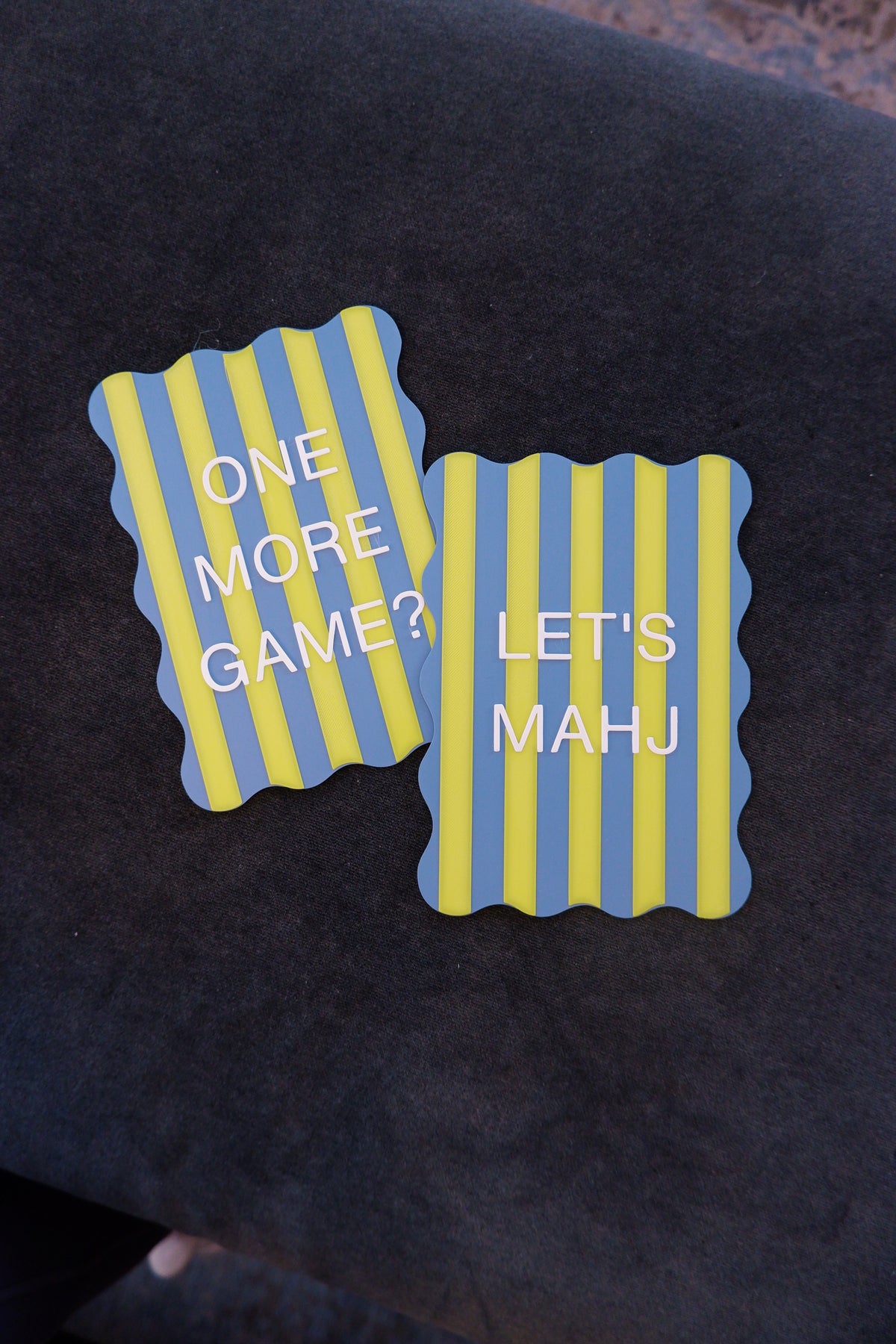 The Mahj Shufflers in Yellow and Blue Stripe