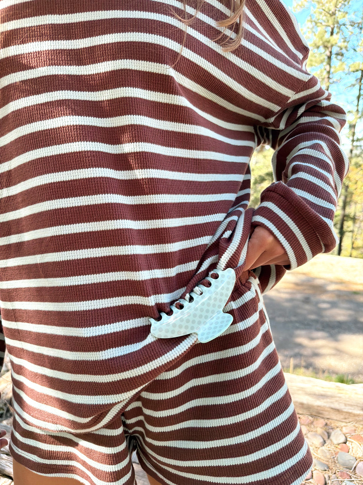 The Seafoam Polka Dot Claw Clip