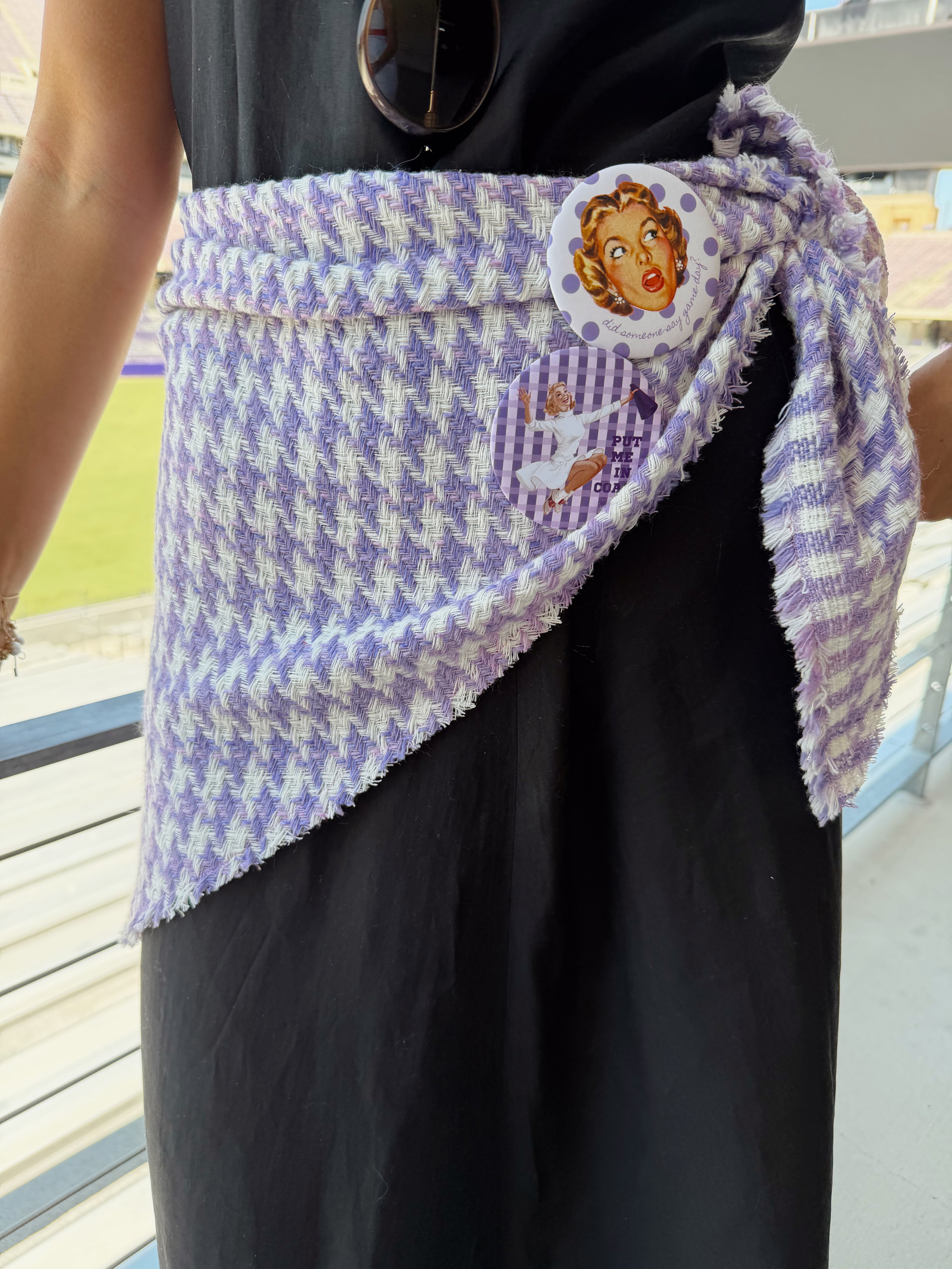 The Purple Tweed Waist Scarf