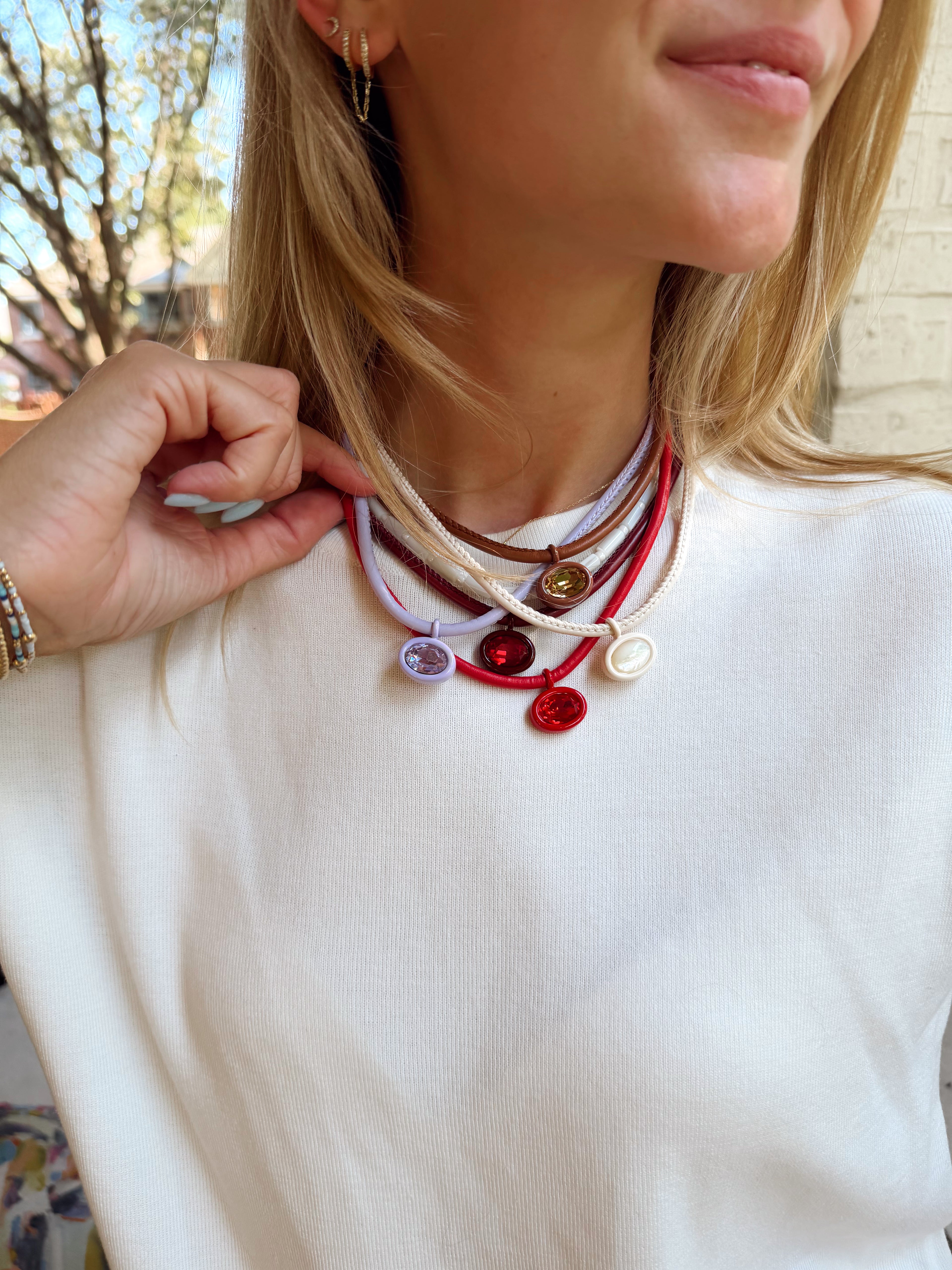 The Brown Bezel Gemstone Necklace