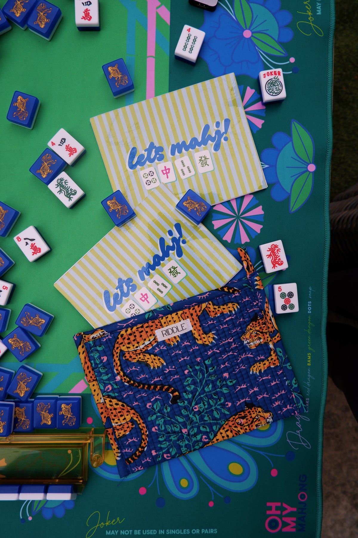 The Mahj Card Stickers in Blue and Green