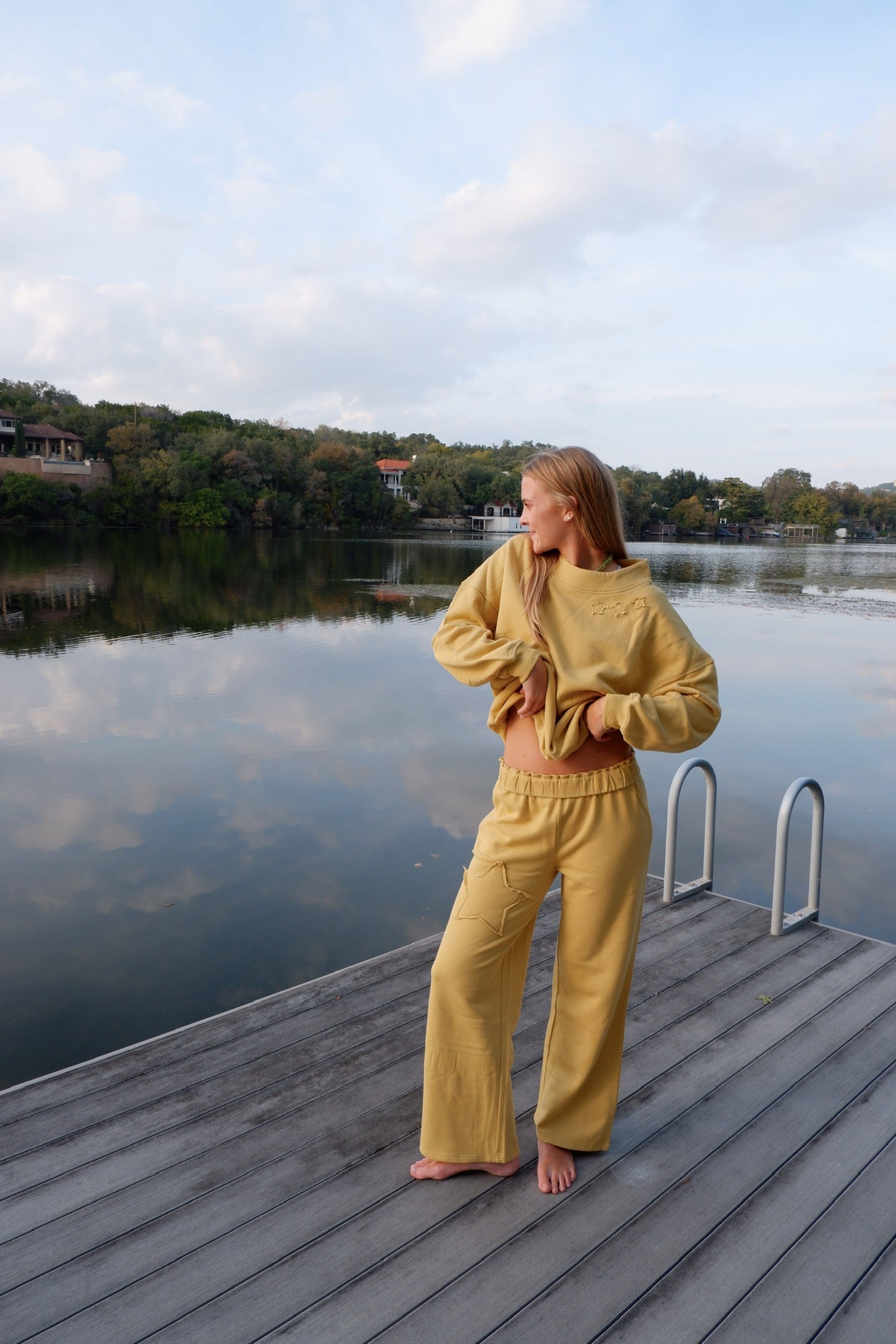 The Lucky Star Long Sleeve Sweat Set in Canary
