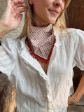 The Red Polka Dot Beaded Trim Neck Scarf