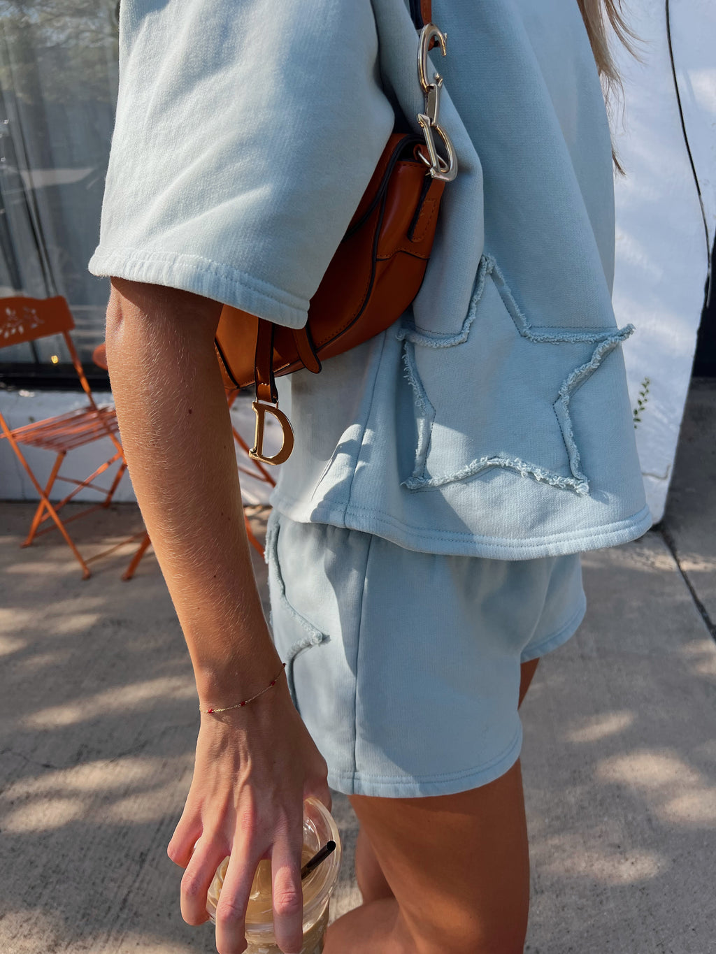 The Lucky Star Sweat Sets In Powder Blue
