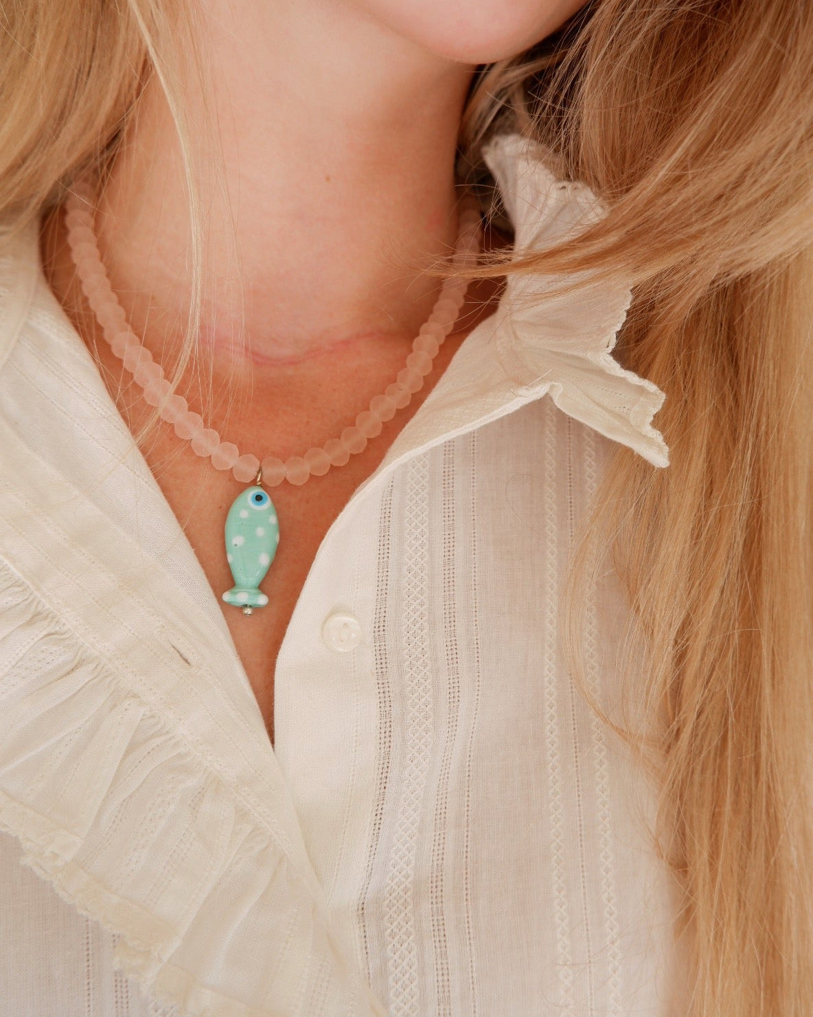 The Dusty Pink Fish Necklace