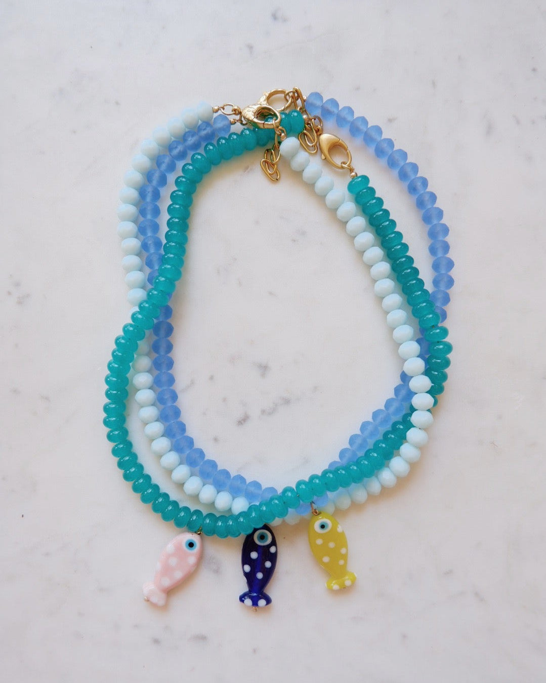The Dusty Blue Fish Necklace