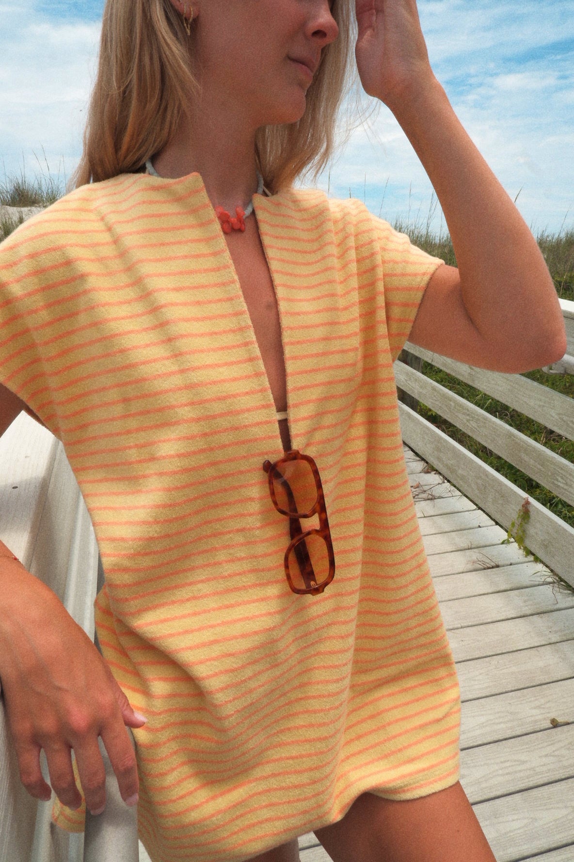 The Sunshine and Coral Striped Mini