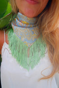 Multicolor Neck Scarf with Tassel Fringe