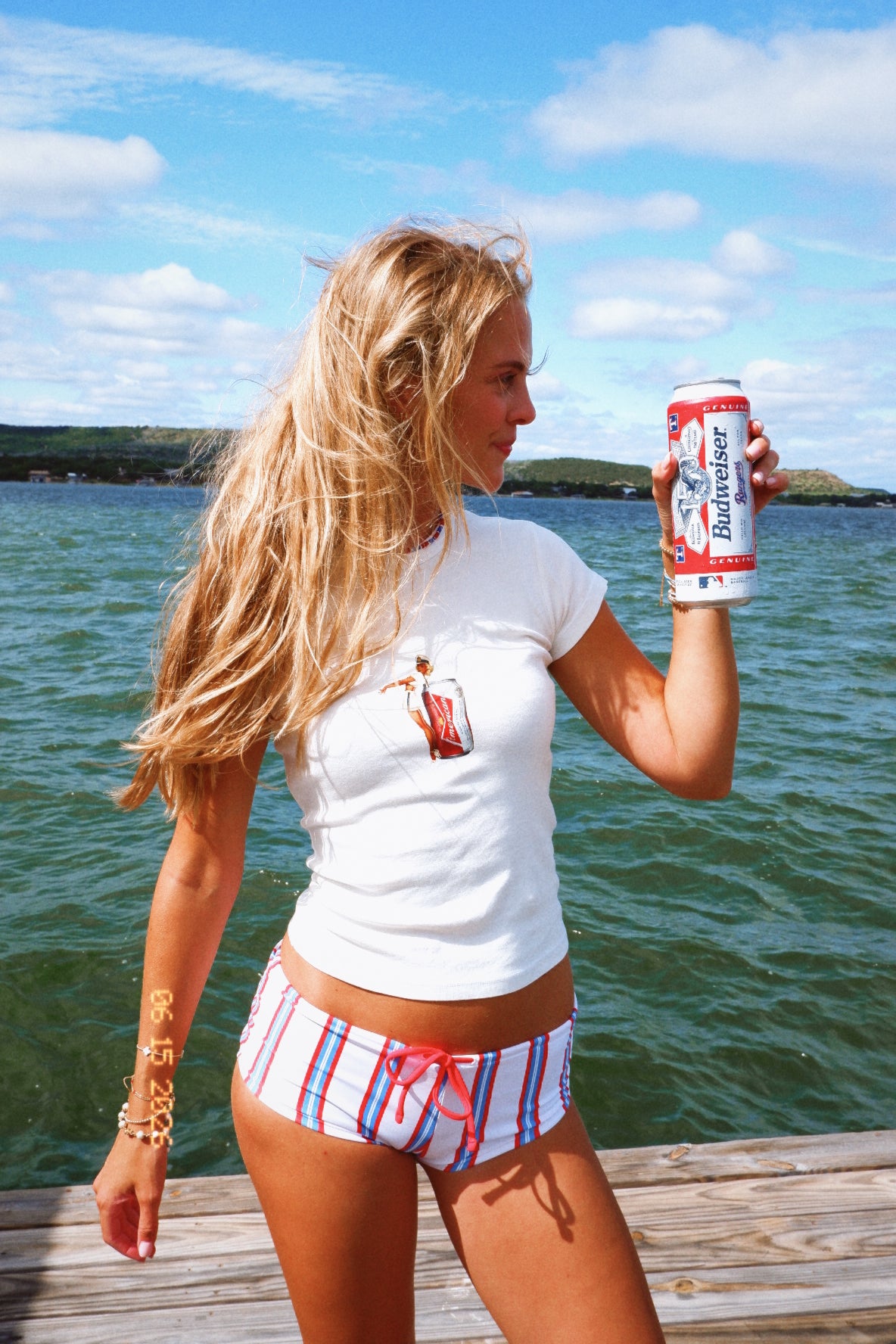 The Americana Beer Girl Baby Tee