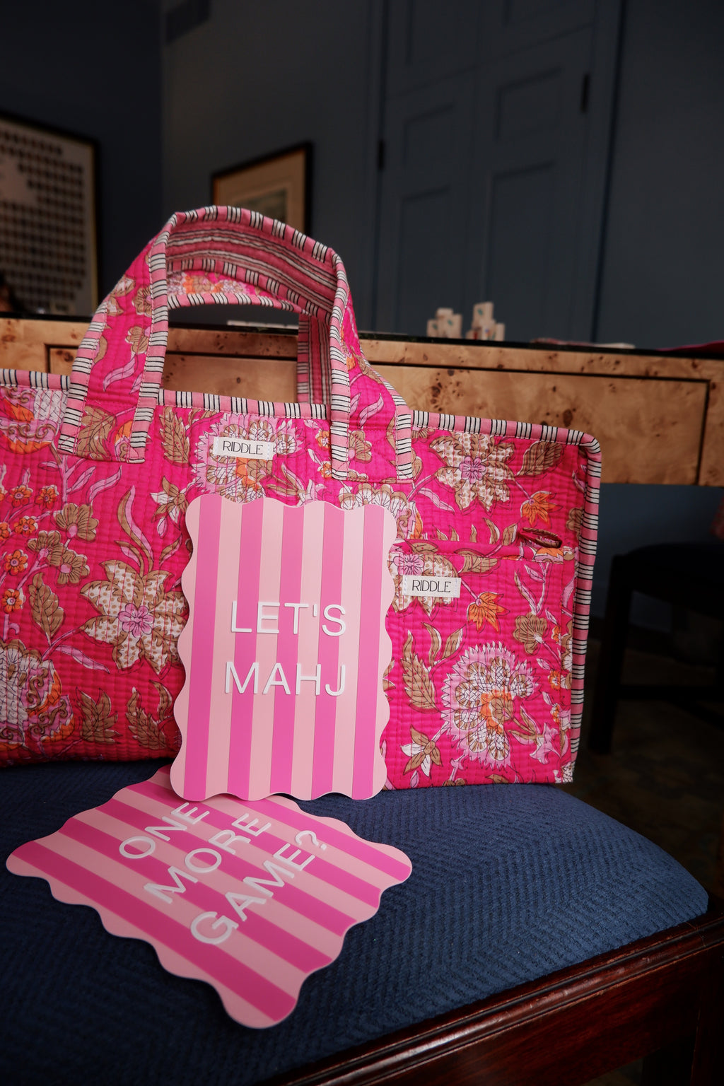 The Mahjong Bag in Hot Pink Floral