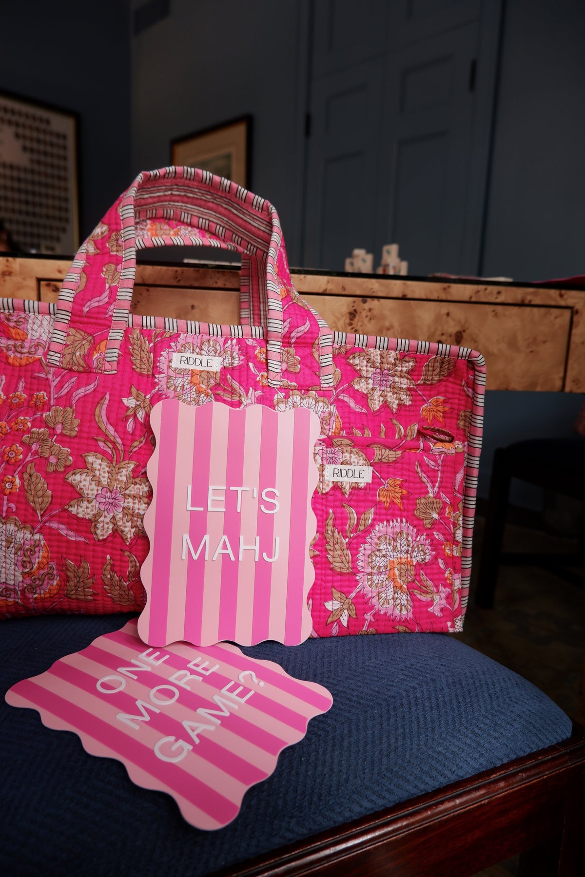 The Mahjong Bag in Hot Pink Floral
