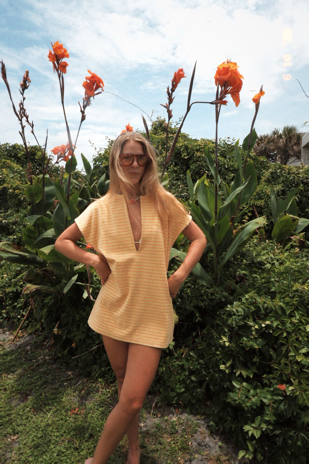 The Sunshine and Coral Striped Mini