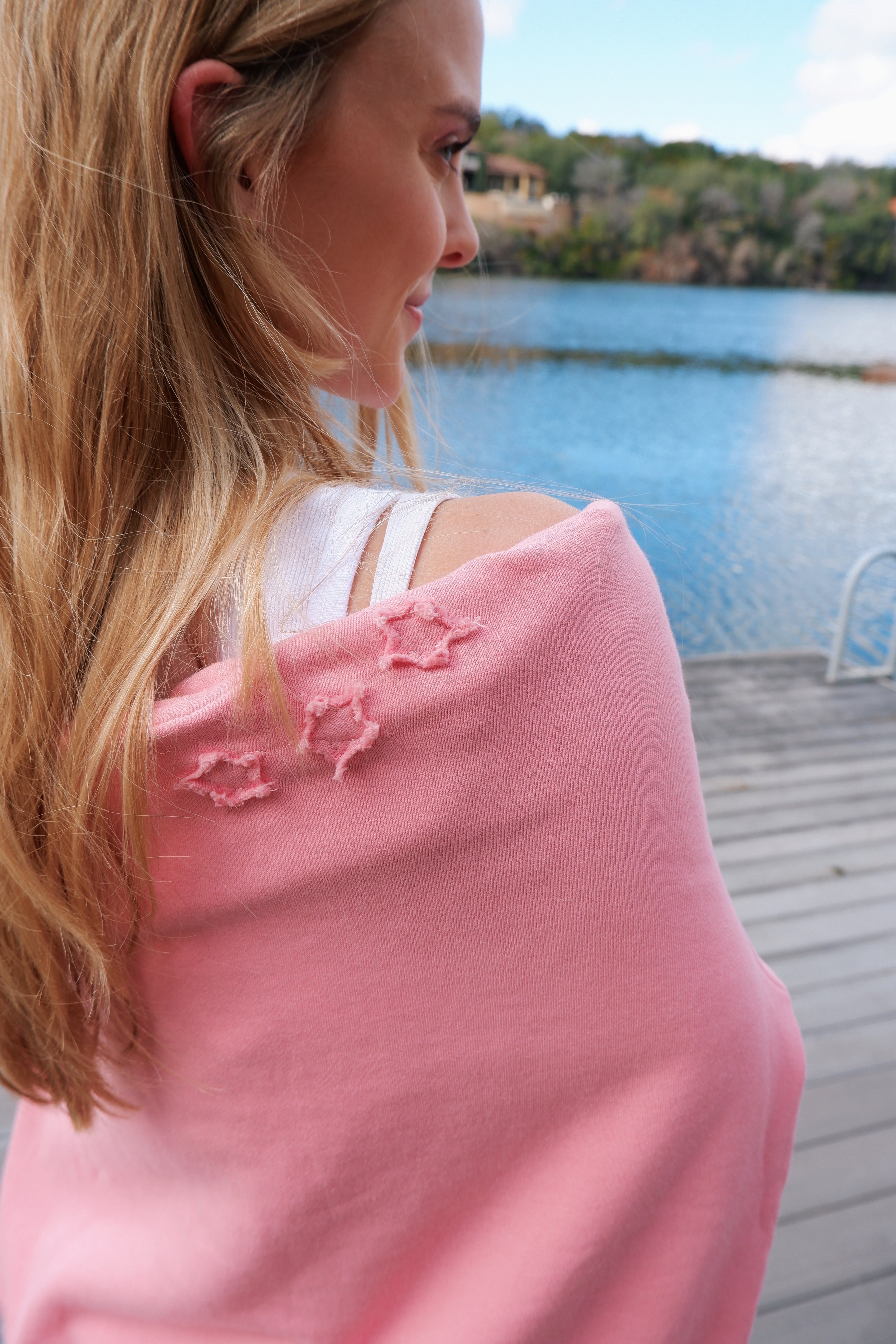 The Lucky Star Long Sleeve Sweat Set in Pink