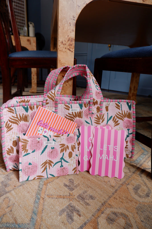 The Mahjong Bag in Soft Pink Florals
