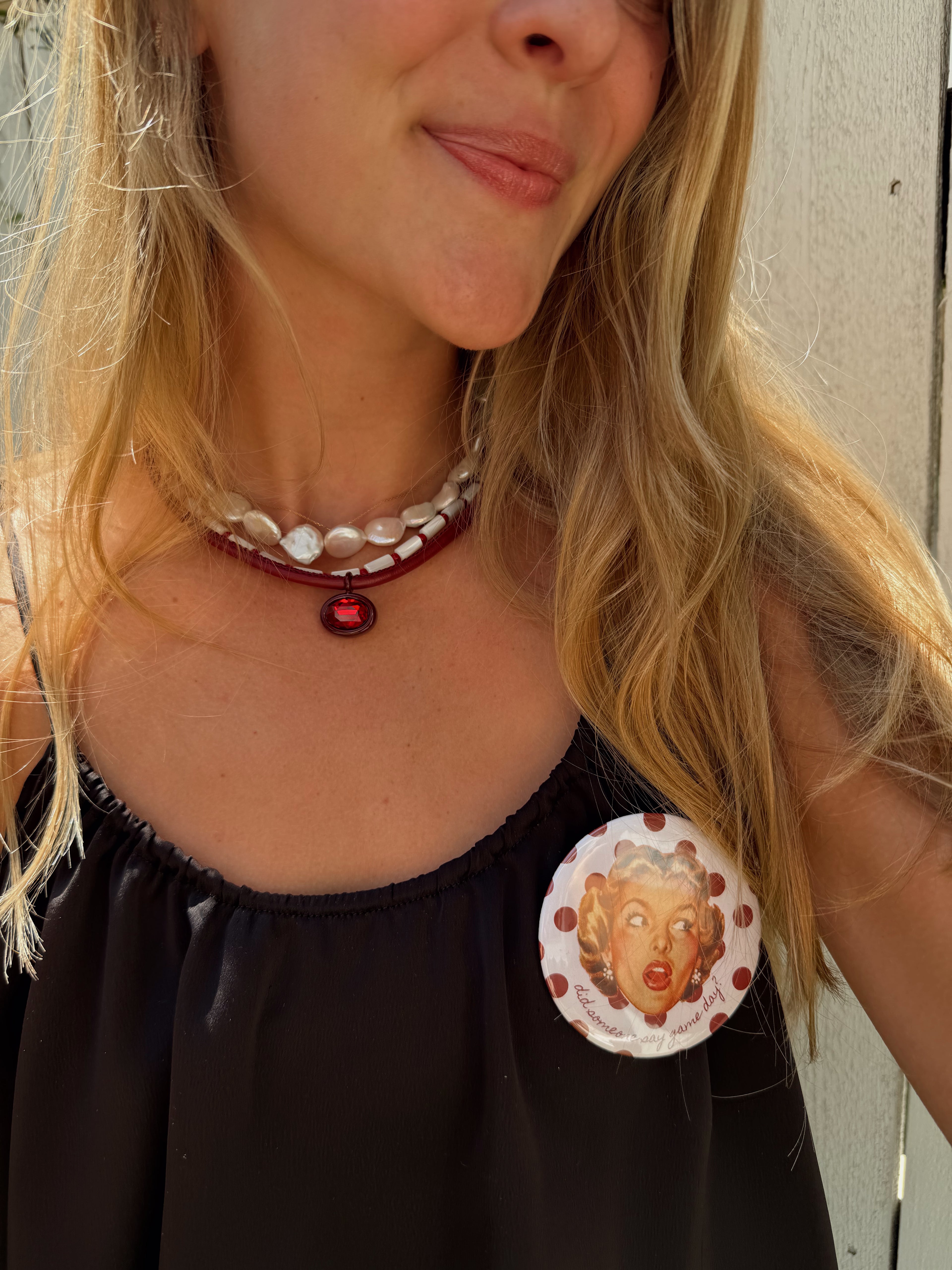 The Maroon Bezel Gemstone Necklace