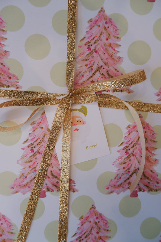 The Polka Dot Christmas Tree Wrapping Paper