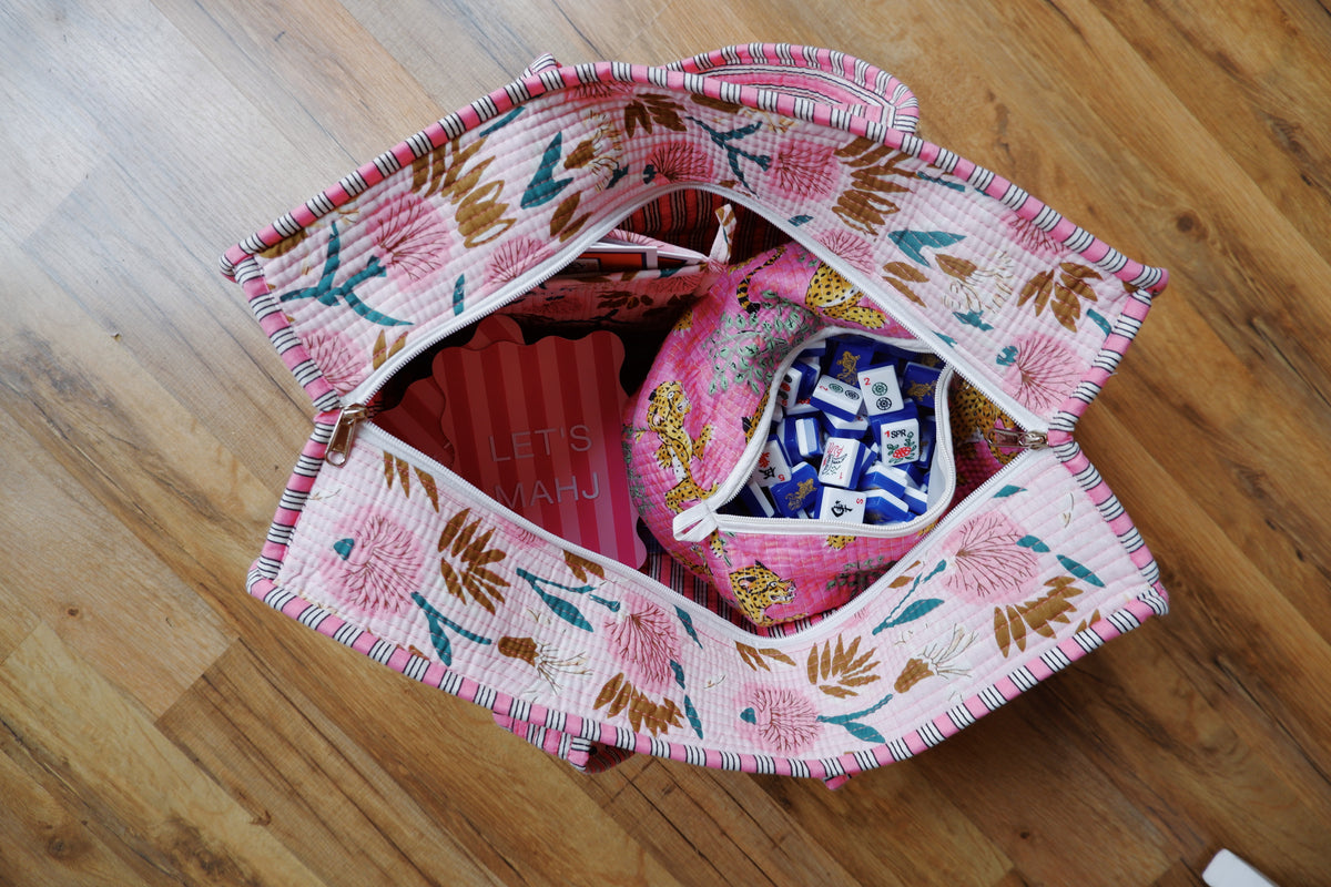 The Mahjong Bag in Soft Pink Florals