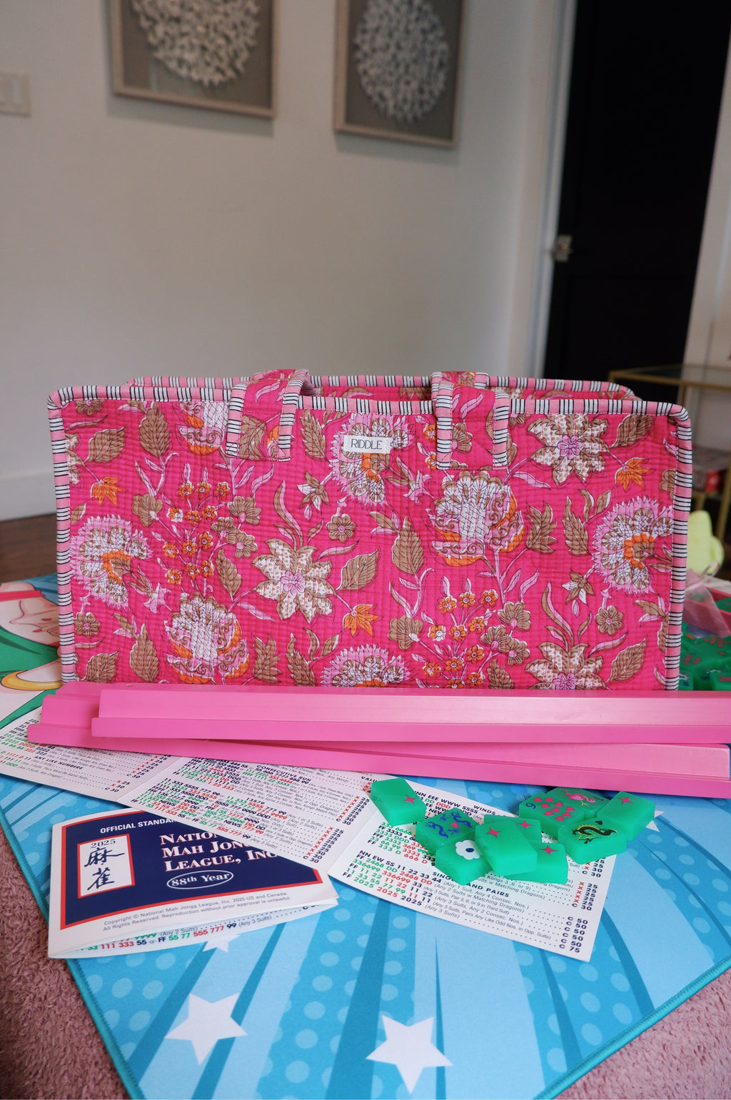 The Mahjong Bag in Hot Pink Floral