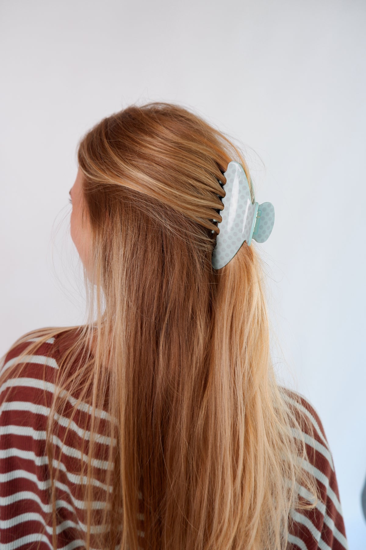 The Seafoam Polka Dot Claw Clip