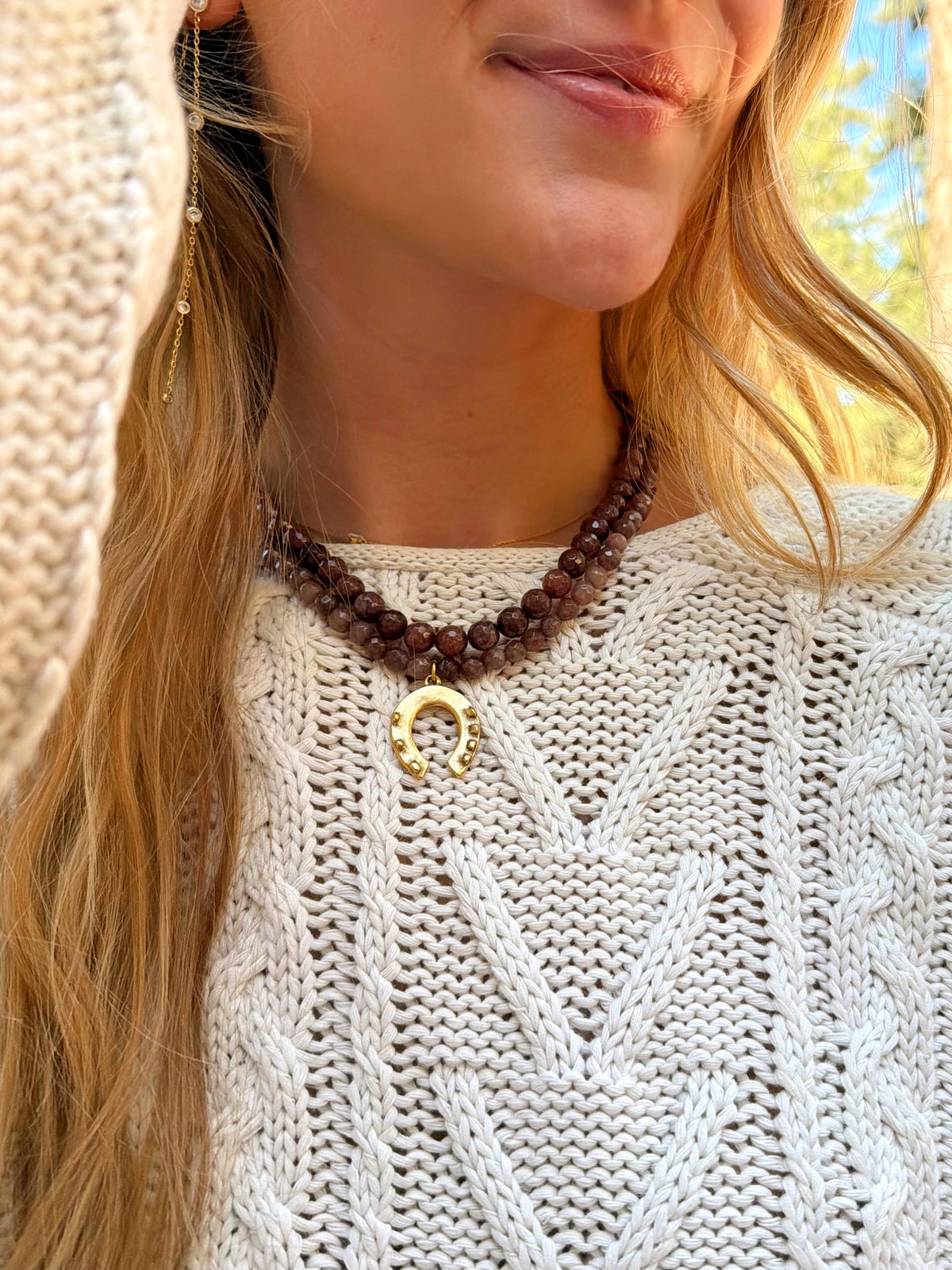 The Good Luck Necklace Duo In Mocha