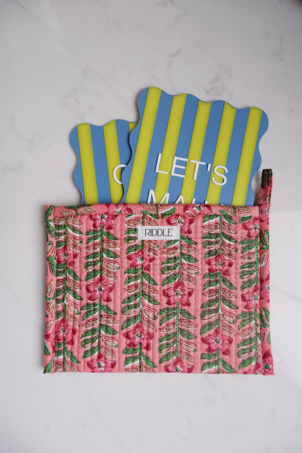 The Mahjong Card Pouch in Peach Floral