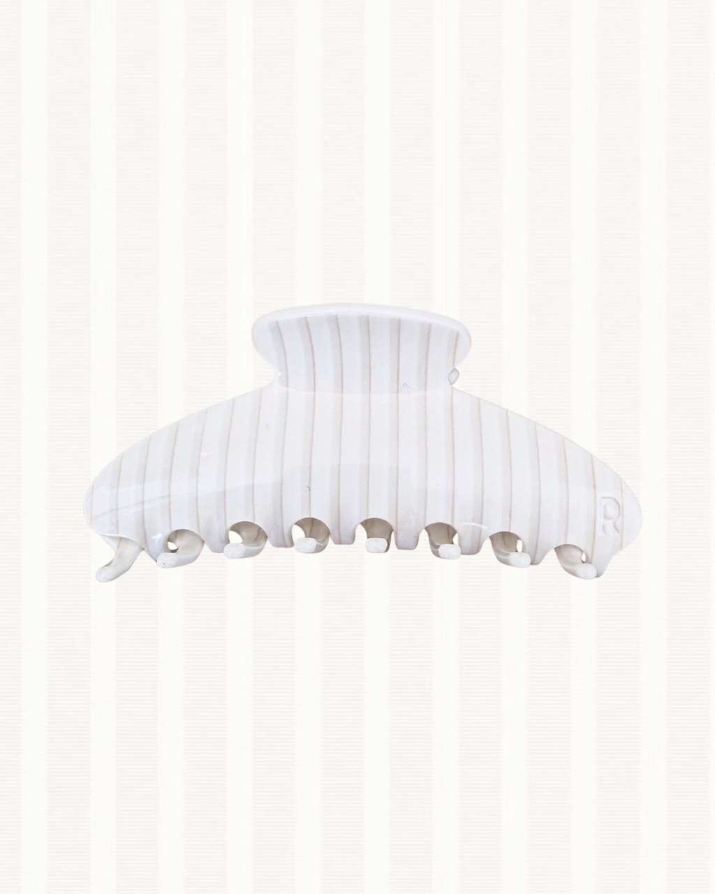 The White Stripe Claw Clip