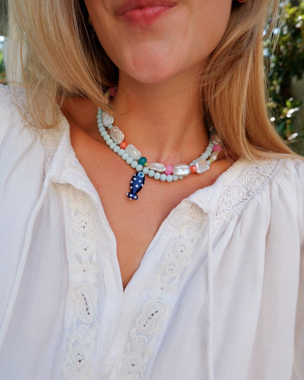 The Sky Blue Fish Necklace