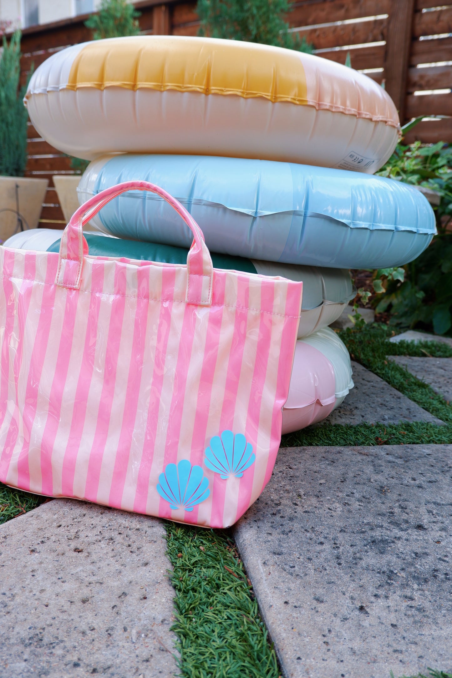 The Striped Seashell Bag