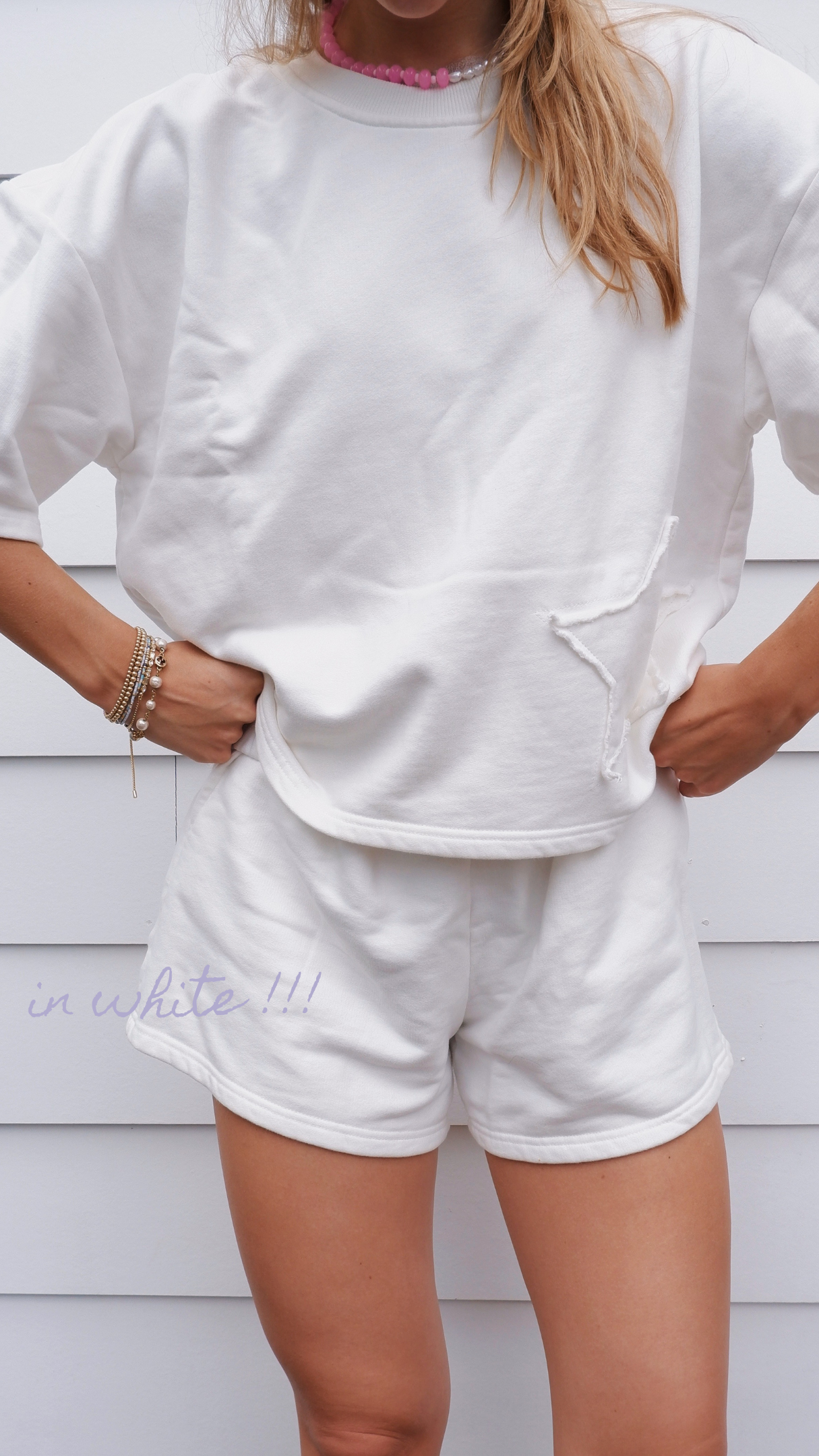 The Lucky Star Sweat Sets In White