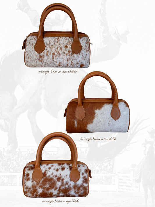 The Hide Barrel Bag - Orange Leather