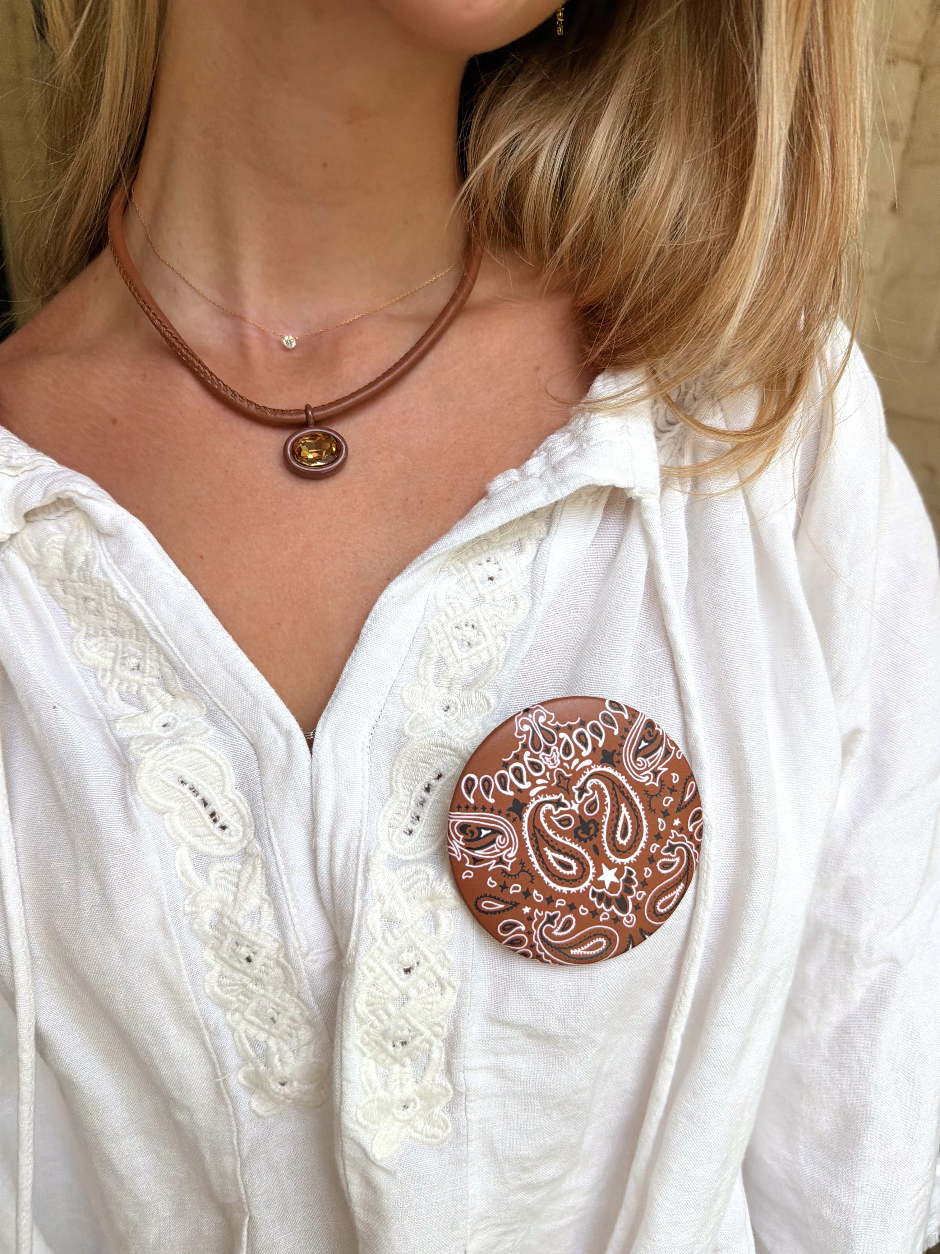 The Brown Bezel Gemstone Necklace
