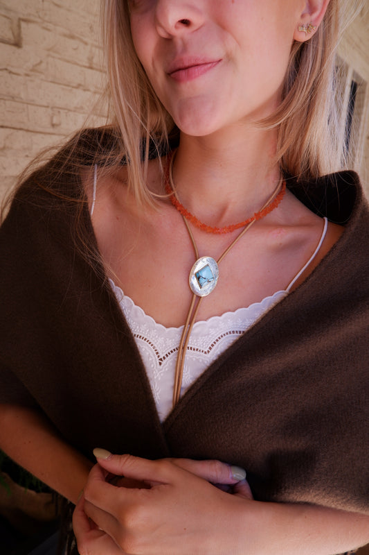 The Rodeo Star Necklace in Orange