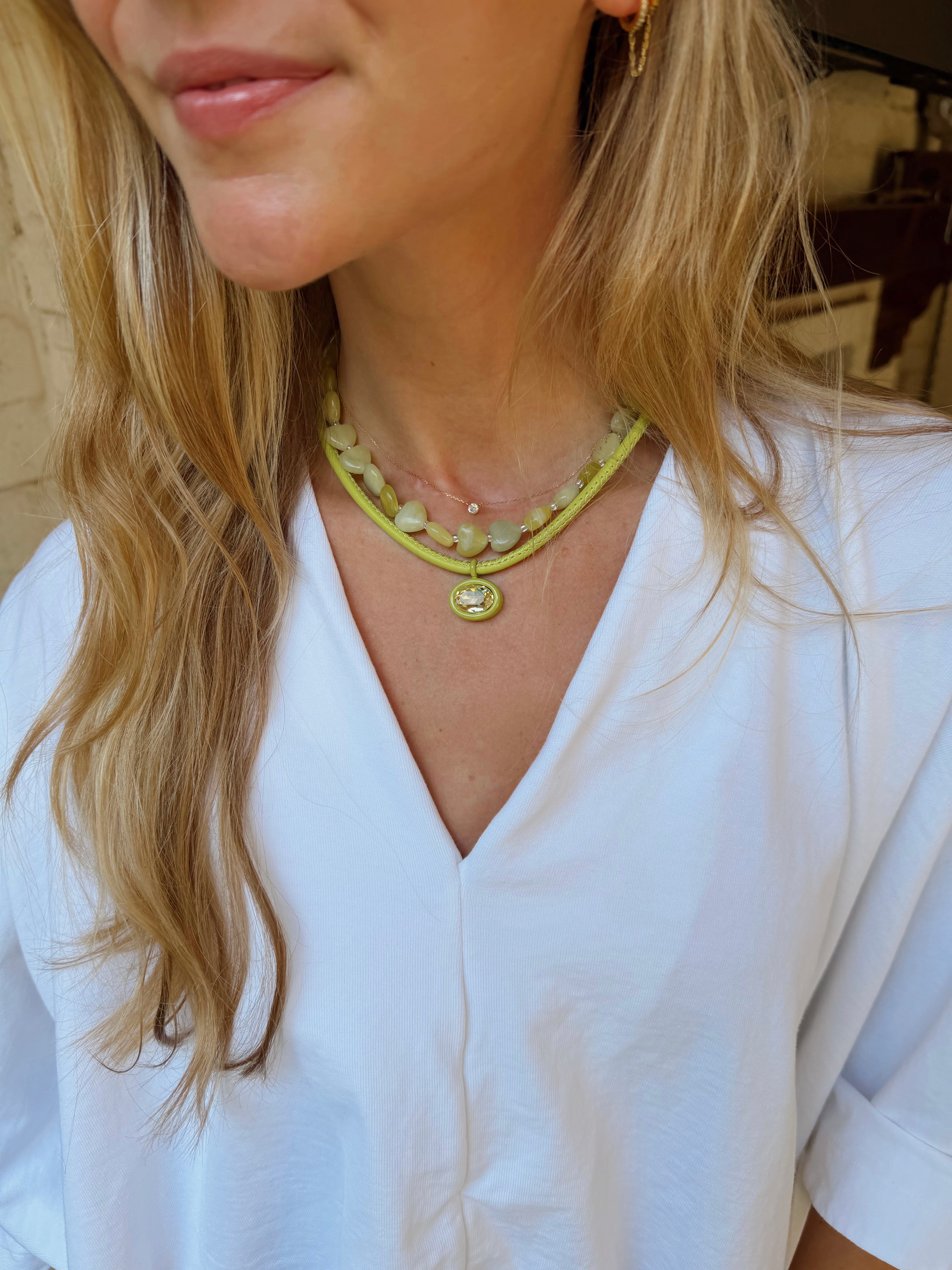 The Chartreuse Bezel Gemstone Necklace