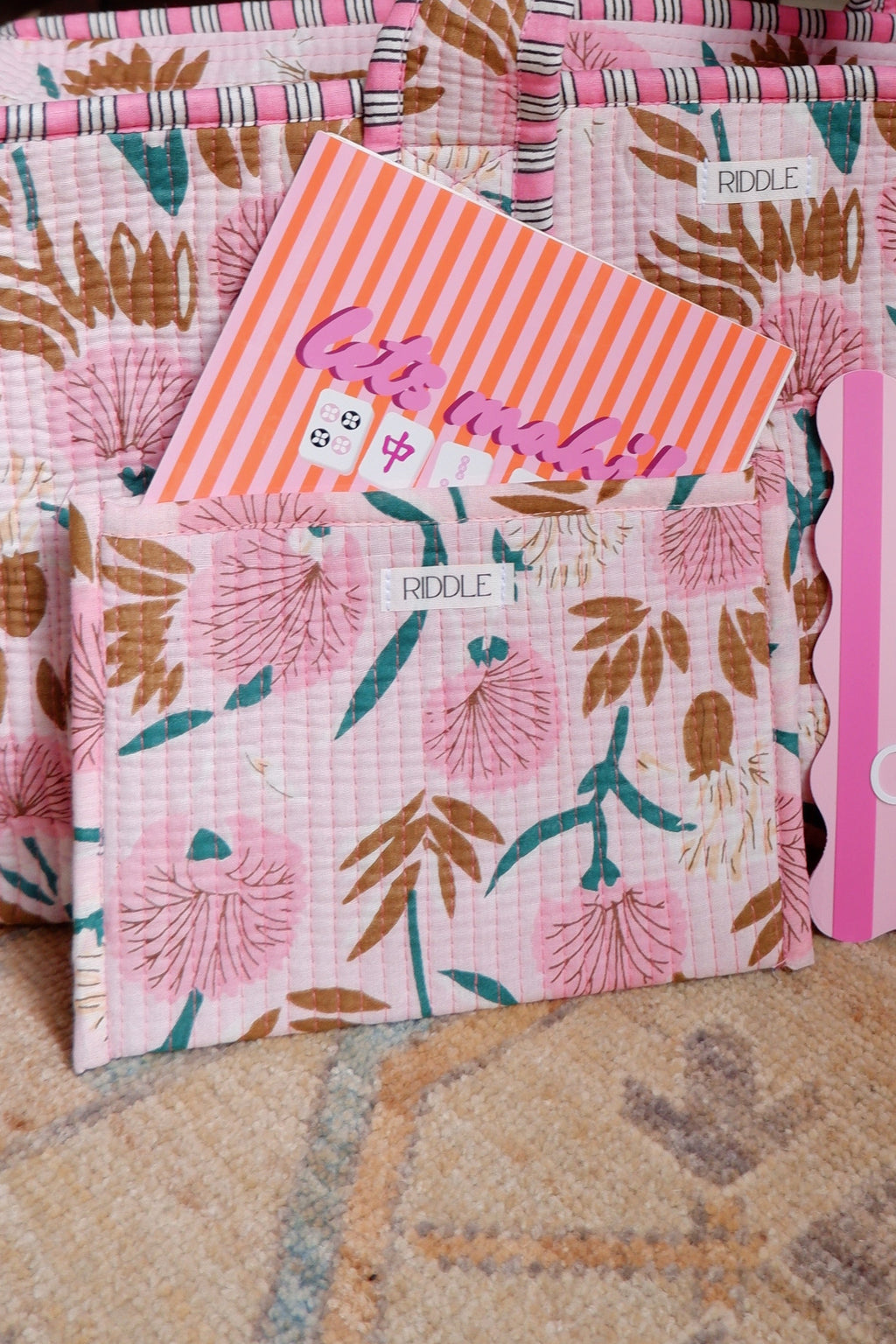 The Mahjong Card Pouch in Soft Pink Floral