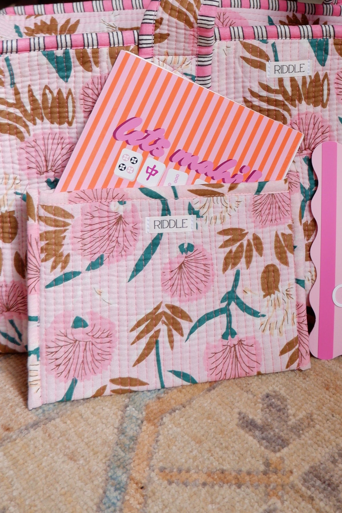 The Mahjong Card Pouch in Soft Pink Floral