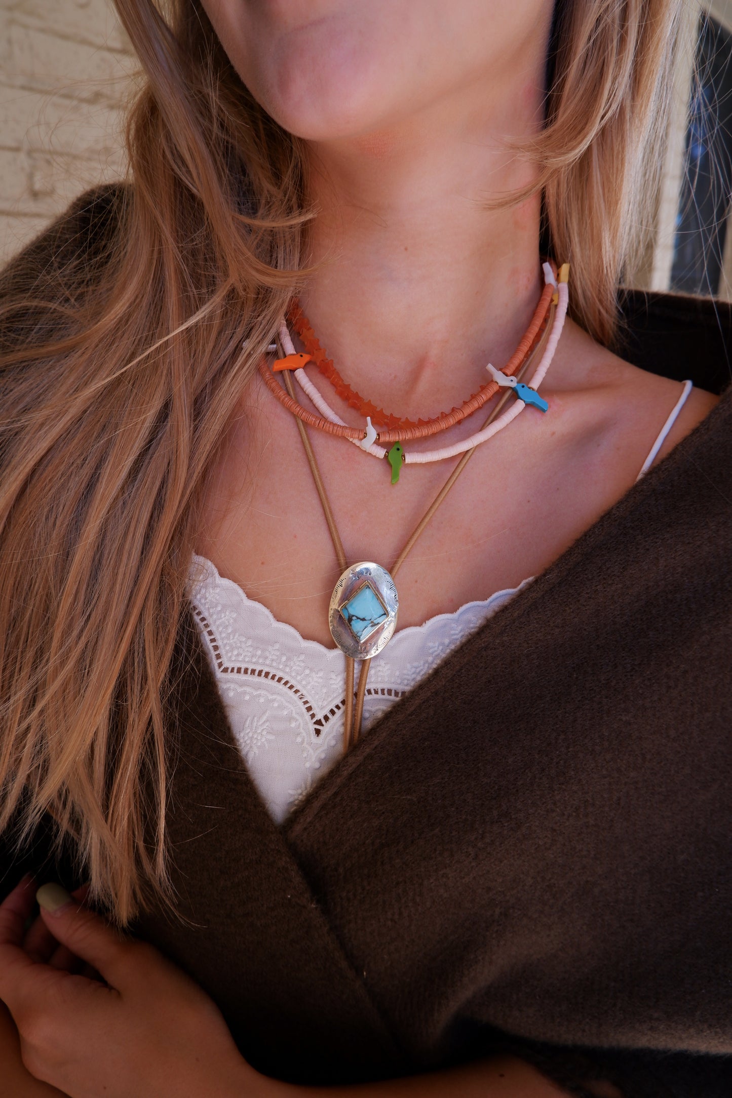 The Rodeo Star Necklace in Orange